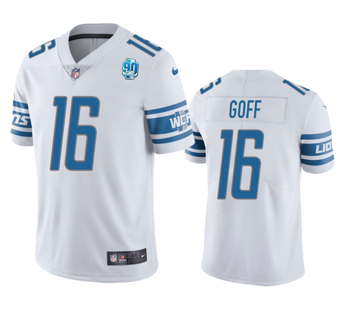 Detroit Lions #16 Jared Goff White 2023 90th Anniversary Vapor Untouchable Limited Stitched Jersey - Click Image to Close